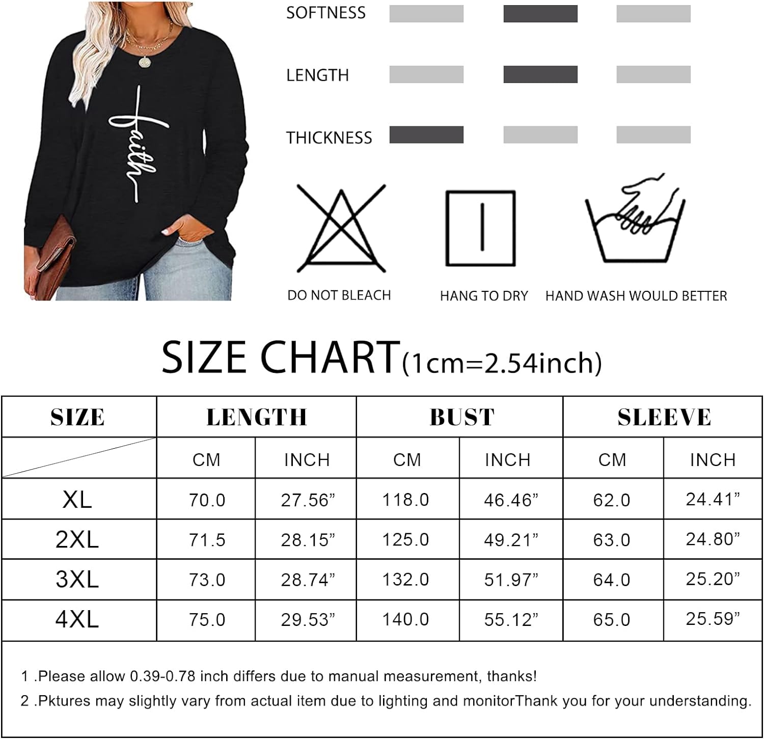 Plus Size Faith Shirts Women Long Sleeve Graphic Tees: A Comfortable and Stylish Choice