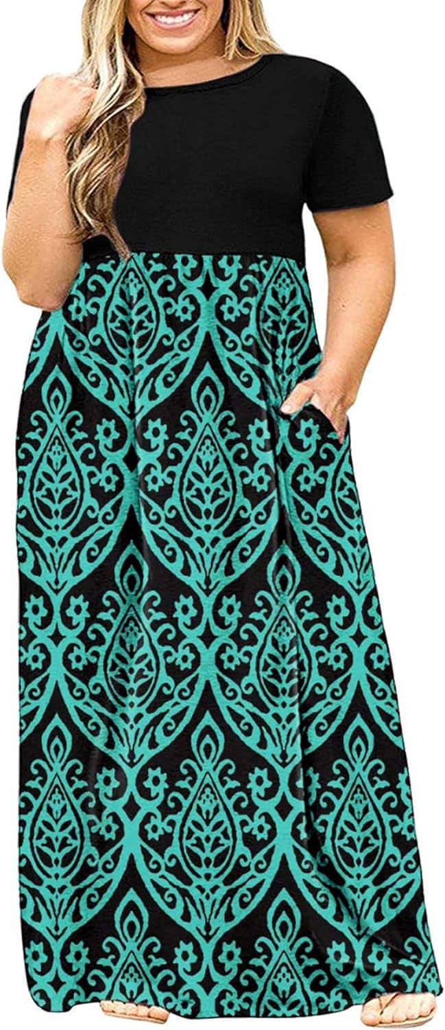 KARALIN Women’s Plus Size Short Sleeve Maxi Dress: The Perfect Casual and Stylish Choice