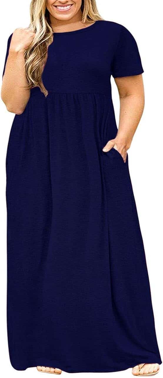 KARALIN Women’s Plus Size Short Sleeve Maxi Dress with Pockets: A Must-Have for Summer