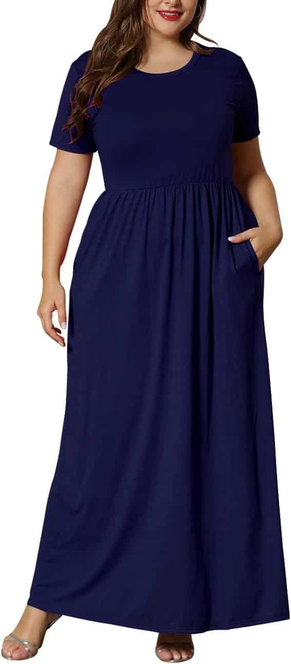 KARALIN Women's Plus Size Short Sleeve Maxi Dress with Pockets: A Must-Have for Summer